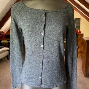 M - Express Silk/Cashmere Blend Button-Front Cardigan - Gray
